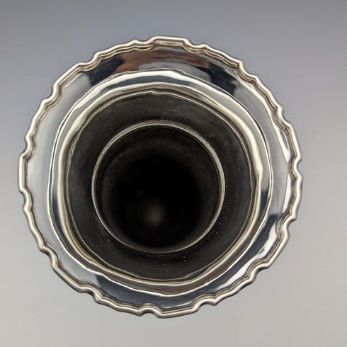 1909年 英国アンティーク 純銀製 中型花瓶 ペア 341g